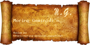 Moring Geminián névjegykártya